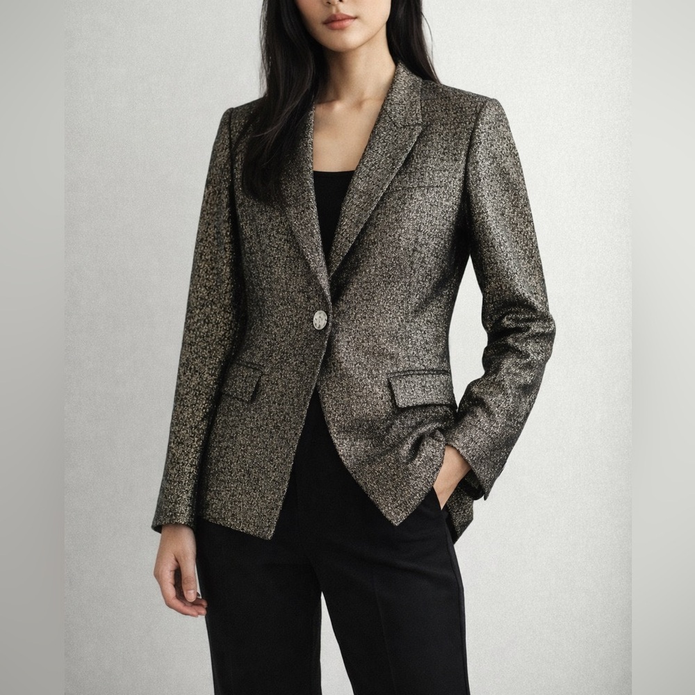 Versace Black Bronze Gold Metallic Textured Blazer New with tags Small 42 $1150